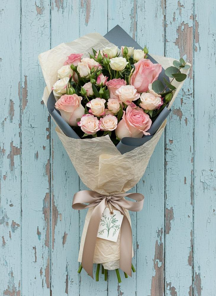 Букет нежный и розовый в Ахтырском Букет цветов из: Розы в Ахтырском