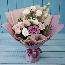 Букет цветов из:  Розы и Лизиантусы в Ахтырском