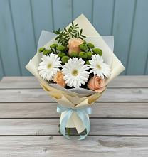 Букет цветов из:  Герберы, Розы и Хризантемы в Ахтырском