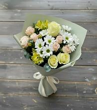 Букет цветов из:  Альстромерии, Розы и Хризантемы в Ахтырском